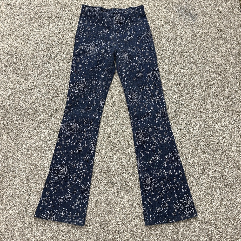 Vintage Paris Blues Bootcut Jeans Juniors 5 Dark Wash Blue Glitter Stretch Denim